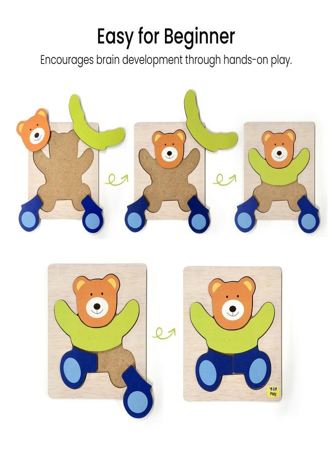 YayPlay Wooden Animal & Vehicle Puzzle Set | 6-in-1 Educational Wooden Puzzles for Toddlers | Montessori Learning Toy for Kids | Fine Motor Skill & Shape Recognition Toy for Boys & Girls (Ages 2+) - Image 4